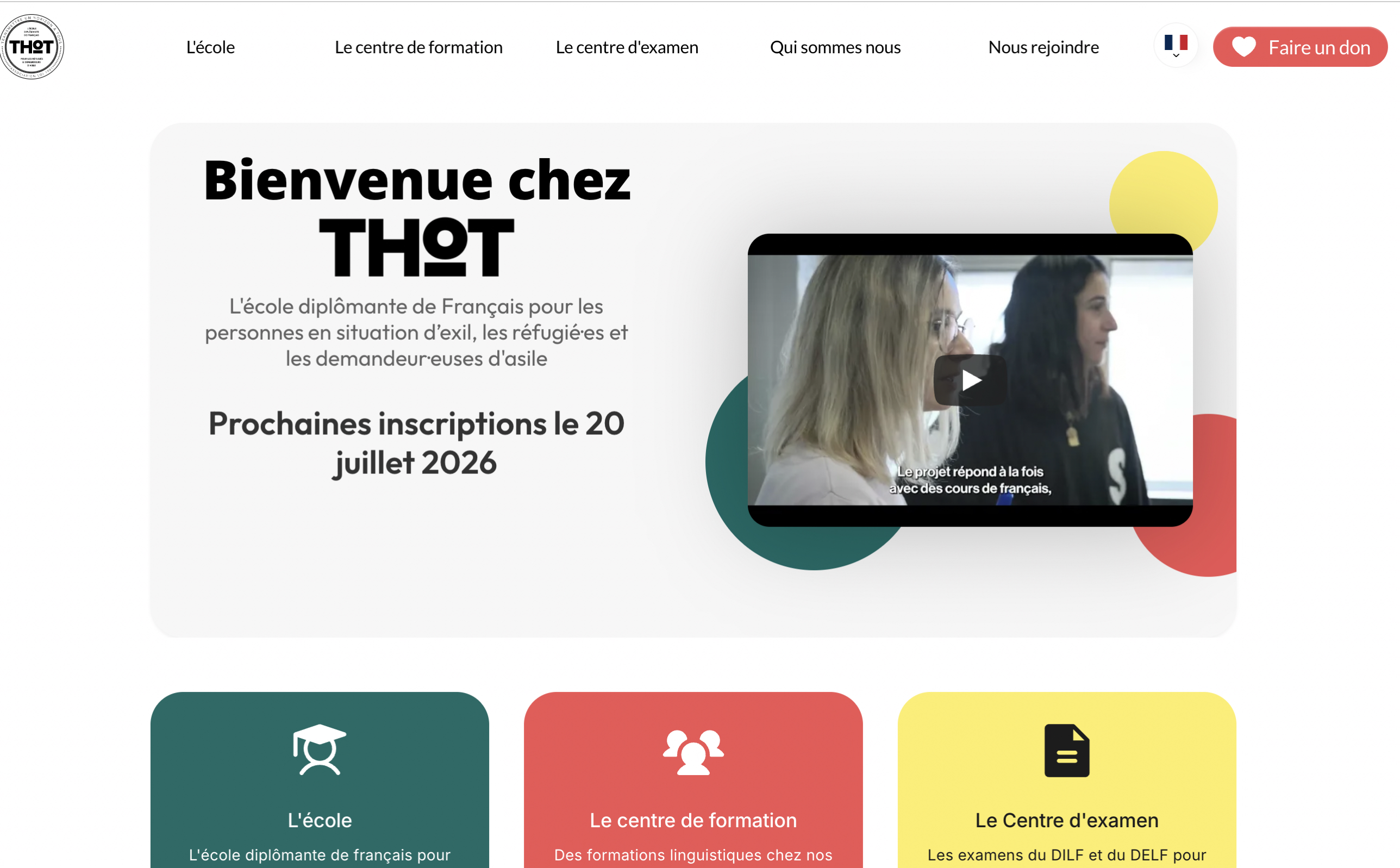Site internet de l'association Thot refait par Nakama